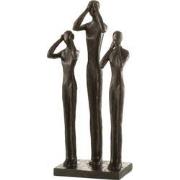 J-Line - Figuren Horen/zien/zwijgen Poly Donkerbruin - 18.5x41x12cm
