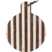 J-Line - Plank Rond Streep Marmer Wit/bruin - 46x31x2cm
