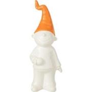 J-Line - Kabouter Staand Keramiek Wit/oranje Large - 12.5x14.5x40cm