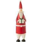 J-Line - Kerstman Cadeau Ijzer Wit/rood Small - 14x11x44cm
