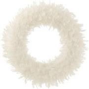 J-Line - Krans Deco+ Glitters Veren Wit - 50x50x6cm