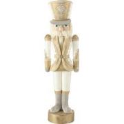 J-Line - Notenkraker Staand Polyfoam/textiel Wit/goud - 44x29x148cm