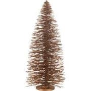 J-Line - Kerstboom Decoratief Glitter Hout Bruin Large - 27x27x70cm