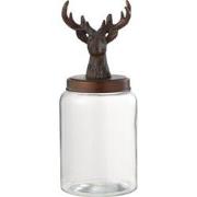 J-Line - Voorraadpot Hert Glas/resine Transparant/koper Large - 16x16x...