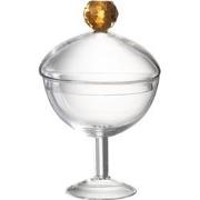 J-Line - Voorraadpot Diamant Kristal Transparant/licht Oranje Glas Lar...