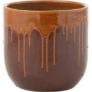 J-Line - Bloempot Lee Terra Blinkend Bruin/oranje - 28x28x26cm