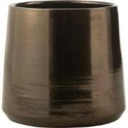 J-Line - Bloempot Rond Terra Blinkend Goud  Large - 28x28x26cm