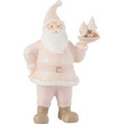 J-Line - Kerstman Cake Resine Wit/roze - 16.5x10.5x24.5cm