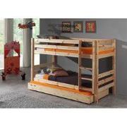 LUCEVI - Pino Stapelbed H140CM + Rolbed + Ladder - Bruin - 90x200 cm