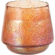 J-Line - Theelichthouder Stippen Glas Oranje Large - 22x22x19cm