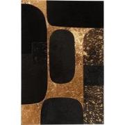 J-Line - Kader Rechthoek Ovaal Leder Zwart/goud Large - 60x1.3x90cm
