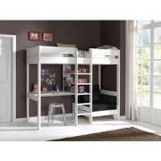 LUCEVI - Pino Mezzanine bed + Slaapfauteuil + Matras - Wit - 90x200 cm