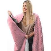 Zydante Home® - XL Blanket - Corduroy Rib - Oud Roze - 150x200 cm