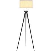 MAX Vloerlamp zwart, 1xE27 excl, incl kap beige