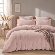 Teddy Check Dekbedovertrek Roze-2-persoons (200 x 200/220 cm)