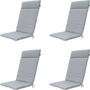 Madison -  Tuinstoelkussen Hoge Rug Napels grey - Ca. 120x50 cm - Set ...