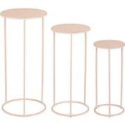 Mica Decorations Bijzettafel Quinty - 32x32x70 cm - Ijzer - Licht Roze...