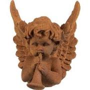 Clayre & Eef Decoratie Beeld Engel 12 cm Bruin Polyresin Religious scu...