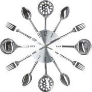 Decopatent® Ronde Bestek Wandklok 38 Cm - Klok met Bestek - Vork - Lep...