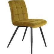 Light & Living - Eetkamerstoel OLIVE - 50.5x44.5x82cm - Geel - Set van...