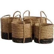 Light & Living - Mand GEFEN - Ø35x32cm - Zwart - Set van 4