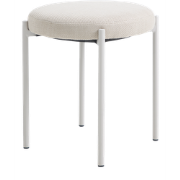 Pico metalen krukje wit - met stoffen zitting - 48 cm