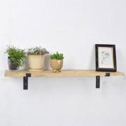 LOFT42 Wally Wandplank met Mangohout Zwart - Industrieel - 1,6x70x16