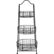 Clayre & Eef Mandenrek  42x30x108 cm Zwart Ijzer Rechthoek Keukenrek