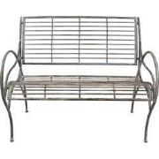 Clayre & Eef Tuinbank  106x56x92 cm Grijs Ijzer Bank Buiten