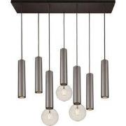 Taboros 7L hanglamp 4xGU10 (excl) 3xE27 (excl) zwart + geborsteld staa...