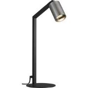 TABOO 1L GU10 (excl) zwart + geborsteld staal, tafellamp
