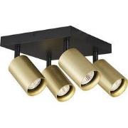 TABOO 4L SQ GU10 (excl) zwart + geborsteld goud, spot