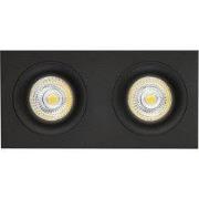 Mozes III zwarte inbouwspot 2x 5W LED GU10 dimbaar incl.