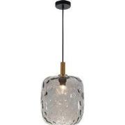 OKIRU Pendel E27 Zwart + as grijs glas Ø275mm