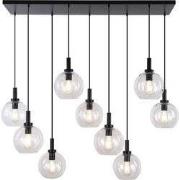OSIRA Pendel E27 9L Zwart, helder glas 9x Ã˜200mm