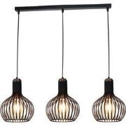 RAGA 3x E27 pendel zwart+koper