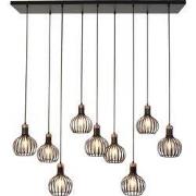 RAGA 9x E27 pendel zwart+koper