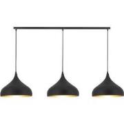 RONIN 3 licht pendel 120cm, 3xE27 incl, basis zwart, pendel zw / goud