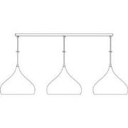 Losse opbouw basis voor pendels 3x, wit, 90cm