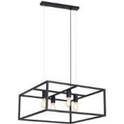 KAGO zwart pendel vierkant 4xE27 max 60W