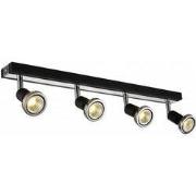 ROBUS spot 4xGU10 5W LED incl. zwart/chroom