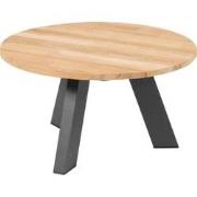 Cosmic salontafel met teak tafelblad 65 cm dia. H35 cm 4SO