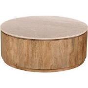 Salontafel Marmer Naturel - 90x90x35cm - Rond - Elan