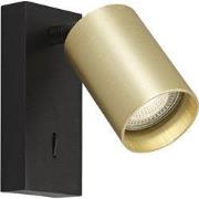 TABOO 1L GU10 (excl) zwart + geborsteld goud, wand licht