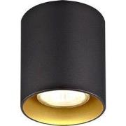 Barbara zwart en goud plafondlicht rond 1xGU10 excl (max 50W)