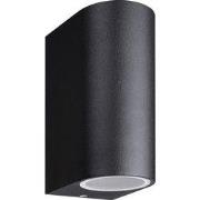 Filip wandlamp up en down IP54 zwart 150mm 2x GU10 (excl) max 35Watt