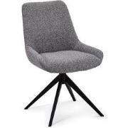 Eetkamerstoel Stof Grijs - Draaibaar - Excl. Armleuning - Helena - Set...