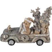 Clayre & Eef Beeld Dieren 16x8x11 cm Grijs Beige Polyresin Dieren Kers...