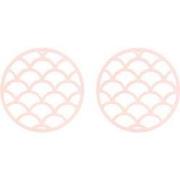 Krumble Siliconen pannenonderzetter rond met schubben patroon - Roze -...