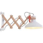 Anne Lighting - wandlamp - Woody - naturel - hout metaal - schaarlamp ...